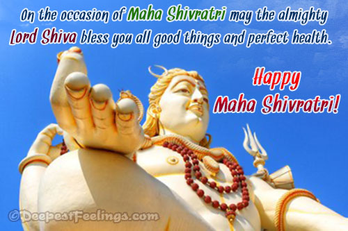 Shivratri greeting card showing the almighty Lord Shiva