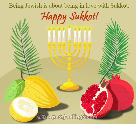 Happy Sukkot message card for WhatsApp and Facebook