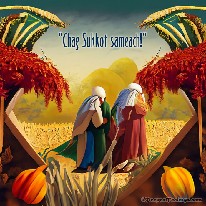 An exclusive image card with a message of Sukkot