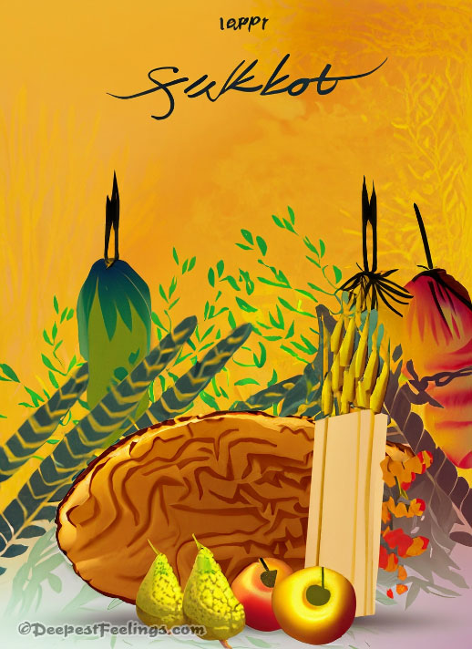 Happy Sukkot wishes card