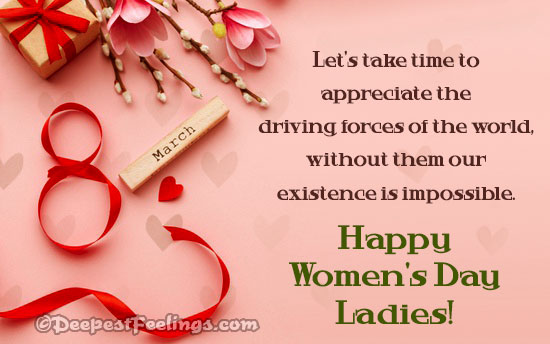 Greeting card themed with International Women's Day