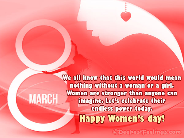 Greeting card with Happy Women's Day wishes