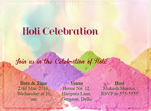 Deepestfeelings Holi Invitation Cards