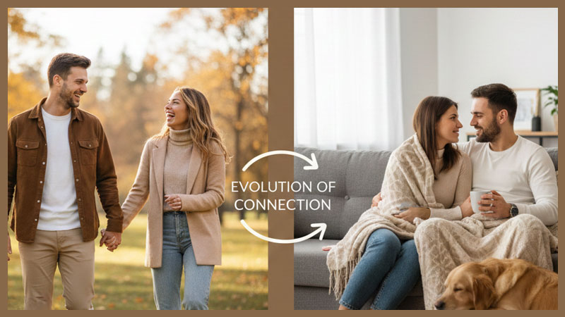Romantic couple illustrating the evolution of dating into a strong personal connection