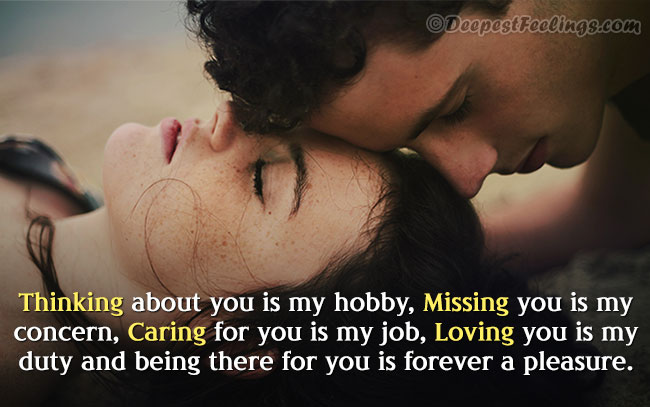Thinking, missing, caring and loving image with beautiful quotation