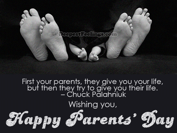An animated image with a quotation on Parents' Day
