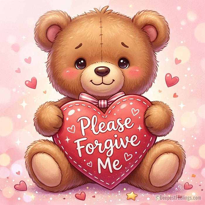 Cute bear apology image for WhatsApp and Facebook sharing