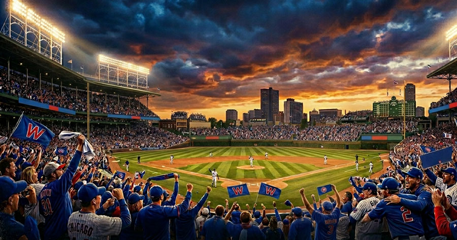 Chicago Cubs baseball crowd showing team pride and championship dreams