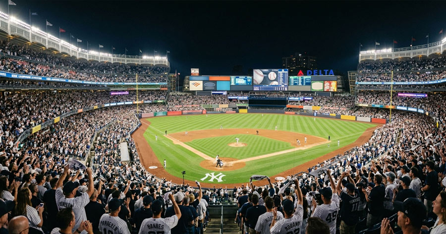 Yankees Home Stadium Crowd During a Major League Baseball Game