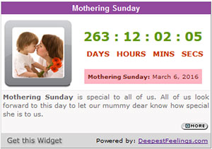 Click here to get the Mothering Sunday Widget